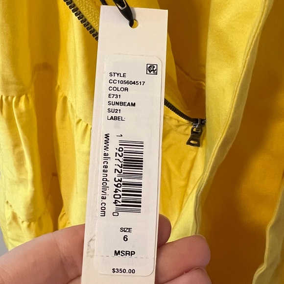 Alice + Olivia Elizabeth Off-the-Shoulder Bow-Back Mini Dress - NWT! - Picture 8 of 11